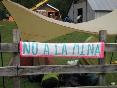 No to the Mine - a sign I made with other volunteers at Futafest.