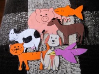 Animal cut-outs I made for teaching farm animals.